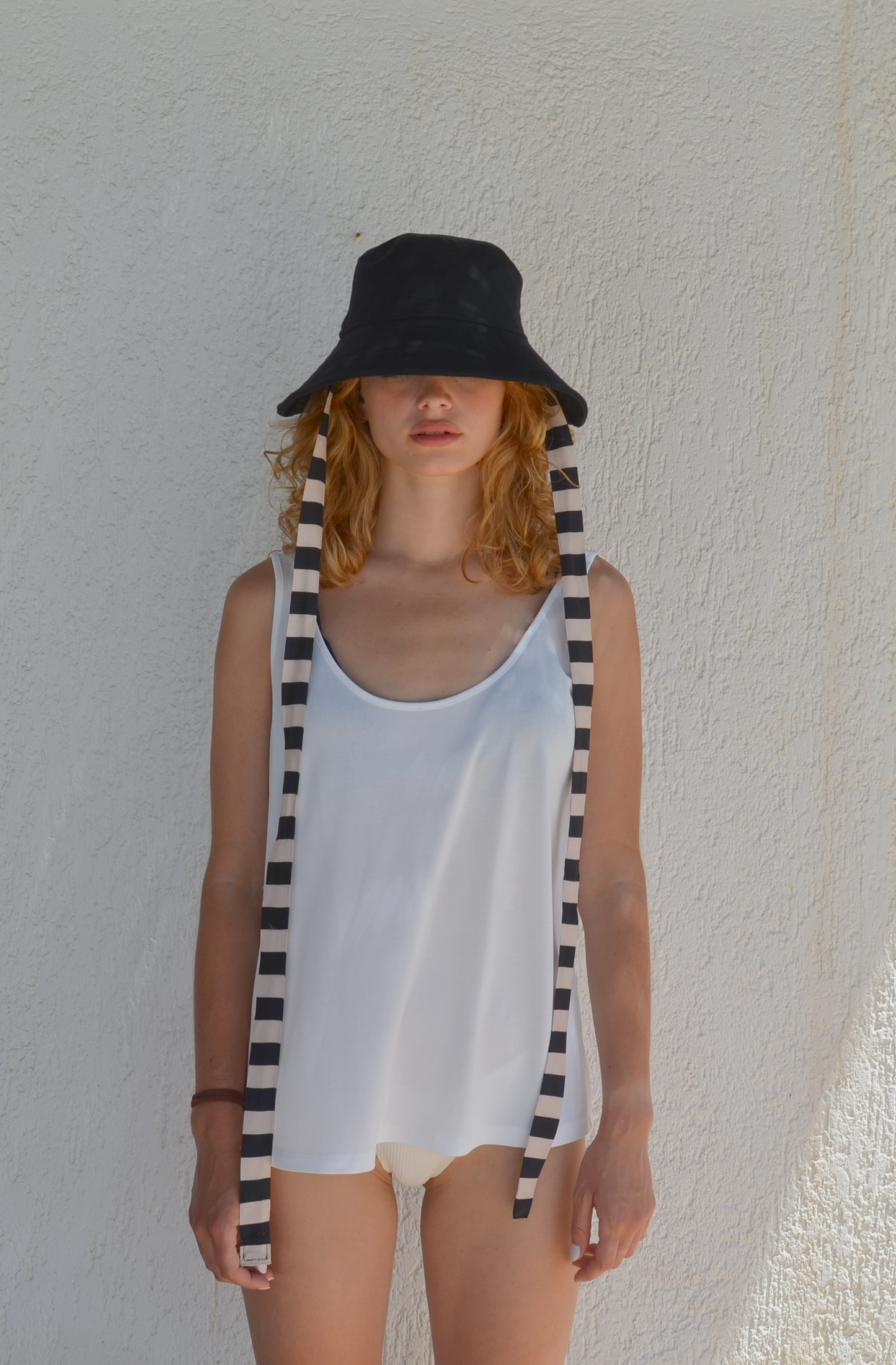 Grace bucket hat - Black - striped